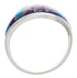 Multicolor Inlay And Sterling Silver Ring Size 7-3/4 EX50474